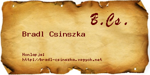 Bradl Csinszka névjegykártya